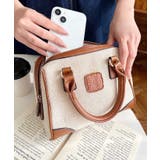 レザーモチーフロゴ配色キャンバスボストンバッグ | moment+ | 詳細画像6 