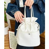 フェイクレザー巾着バッグ | moment+ | 詳細画像1 