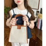 キャンバス ポーチ付き 2WAYスクエアトートバッグ | moment+ | 詳細画像1 