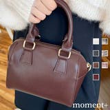 フェイクレザー ミニボストンショルダーバッグ | moment+ | 詳細画像1 