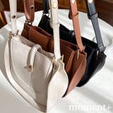 配色ステッチワンハンドラウンドショルダーバッグ | moment+ | 詳細画像1 