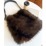 ブラウン | ベルトショルダーアニマルフェイクファーバッグ | moment+