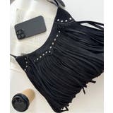 スタッズデザインベルトショルダーフリンジバッグ | moment+ | 詳細画像7 