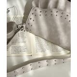 ハートチャーム付きギャザーデザインスタッズバッグ | moment+ | 詳細画像12 