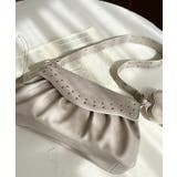 ハートチャーム付きギャザーデザインスタッズバッグ | moment+ | 詳細画像21 