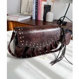 ハートチャーム付きギャザーデザインスタッズバッグ | moment+ | 詳細画像23 