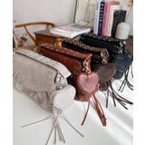 ハートチャーム付きギャザーデザインスタッズバッグ | moment+ | 詳細画像35 