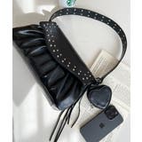 ハートチャーム付きギャザーデザインスタッズバッグ | moment+ | 詳細画像5 