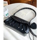 ハートチャーム付きギャザーデザインスタッズバッグ | moment+ | 詳細画像7 