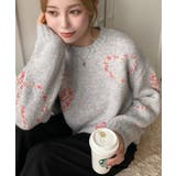 ミックスカラーハートジャガードアルパカライクニットプルオーバー | moment+ | 詳細画像13