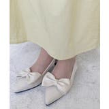 デタッチャブルリボンローヒールパンプス | moment+ | 詳細画像4 