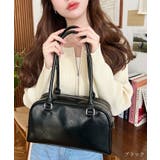 ブラック | ロングハンドルボストンバッグ | moment+