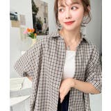 オーバーチェック半袖ルーズシャツ | moment+ | 詳細画像9