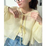 イエロー | 前後2WAYボリュームスリーブショート丈＆レギュラー丈リボンカーディガン | moment+