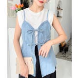 ライトオンスデニムダブルリボンオープンキャミソール | moment+ | 詳細画像5 