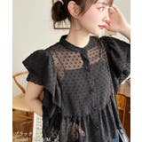 ファンシードット半袖ダブルバルーンスリーブペプラムブラウス | moment+ | 詳細画像12