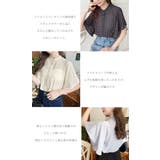 シフォンジョーゼット半袖無地&ドットプリント アソートラッフルスリーブブラウス | moment+ | 詳細画像2