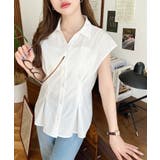 スキッパーフレンチスリーブウエストタックシャツ | moment+ | 詳細画像4 