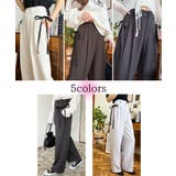 カットジョーゼットサイドリボンツータックスラックスパンツ | moment+ | 詳細画像2 