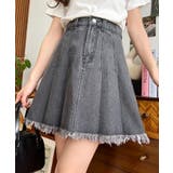 フリンジプリーツデニムスカート | moment+ | 詳細画像13 