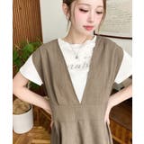 リネンライクVネックジャンパースカート | moment+ | 詳細画像11 