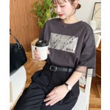 チュールレイヤード箔プリント半袖Tシャツ | moment+ | 詳細画像11