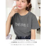 ラインストーンロゴ半袖Tシャツ | moment+ | 詳細画像3 