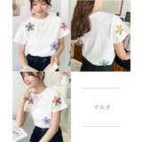 フラワー刺繍半袖Tシャツ | moment+ | 詳細画像7