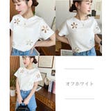 フラワー刺繍半袖Tシャツ | moment+ | 詳細画像6