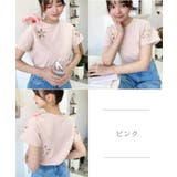 フラワー刺繍半袖Tシャツ | moment+ | 詳細画像8