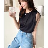 綿100%天竺.チュールレイヤードノースリーブTシャツ | moment+ | 詳細画像15