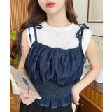 ライトオンスデニムシャーリングリボンキャミビスチェ | moment+ | 詳細画像9 