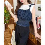 ライトオンスデニムシャーリングリボンキャミビスチェ | moment+ | 詳細画像11 