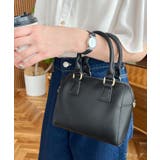 ブラック | フェイクレザー ミニボストンショルダーバッグ | moment+