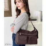 ブラウン | ダブルフラップポケットバッグ | moment+