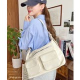 アイボリー | ダブルフラップポケットバッグ | moment+