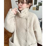 グレイッシュベージュ | 2WAYアレンジカラーPコートリングフェイクウール | moment+