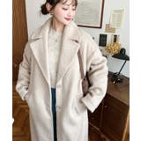 ベージュ | ロングチェスターシャギーコート | moment+