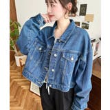 ブルー | デニムショートジャケット/ショートGジャンヘビーウェイト | moment+