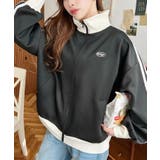 ブラック | ロゴ刺繍トラックジャケット | moment+