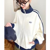 アイボリー | ロゴ刺繍トラックジャケット | moment+