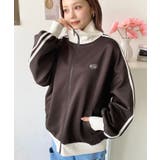 ブラウン | ロゴ刺繍トラックジャケット | moment+