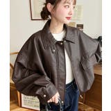 ヴィンテージライクマットフェイクレザー2WAYカラーショートブルゾン | moment+ | 詳細画像23 