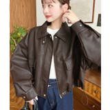 ヴィンテージライクマットフェイクレザー2WAYカラーショートブルゾン | moment+ | 詳細画像25 