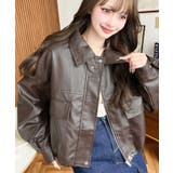 ヴィンテージライクマットフェイクレザー2WAYカラーショートブルゾン | moment+ | 詳細画像28 