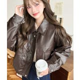 ヴィンテージライクマットフェイクレザー2WAYカラーショートブルゾン | moment+ | 詳細画像29 