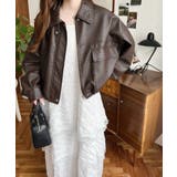 ヴィンテージライクマットフェイクレザー2WAYカラーショートブルゾン | moment+ | 詳細画像34 