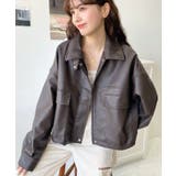 ヴィンテージライクマットフェイクレザー2WAYカラーショートブルゾン | moment+ | 詳細画像37 