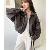 ヴィンテージライクマットフェイクレザー2WAYカラーショートブルゾン | moment+ | 詳細画像39 