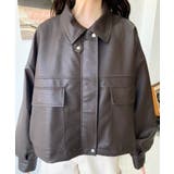 ヴィンテージライクマットフェイクレザー2WAYカラーショートブルゾン | moment+ | 詳細画像42 